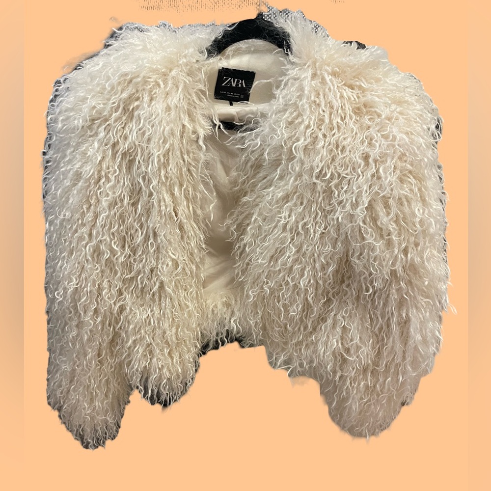 Zara Ivory Shaggy Coat